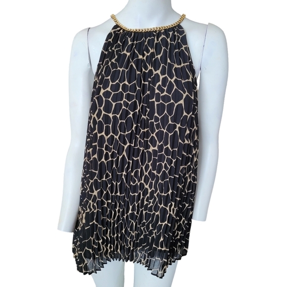 MICHAEL Michael Kors Giraffe Print Pleated Halter Neck Top 1X - Picture 3 of 12